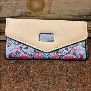Love Cream and Red Wallet with Paisley Print